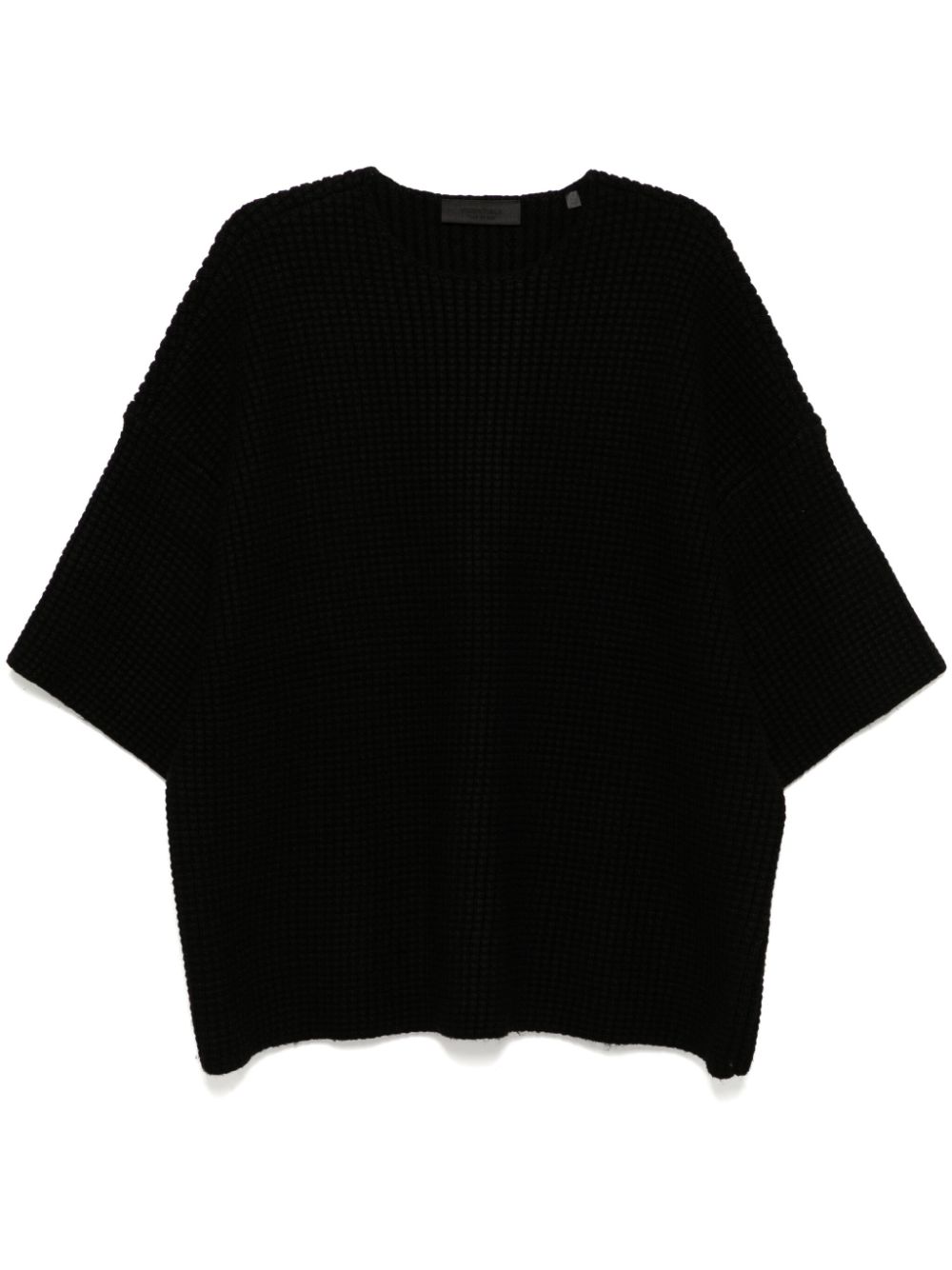 FEAR OF GOD ESSENTIALS heavy waffle short sleeve sweater - Black von FEAR OF GOD ESSENTIALS