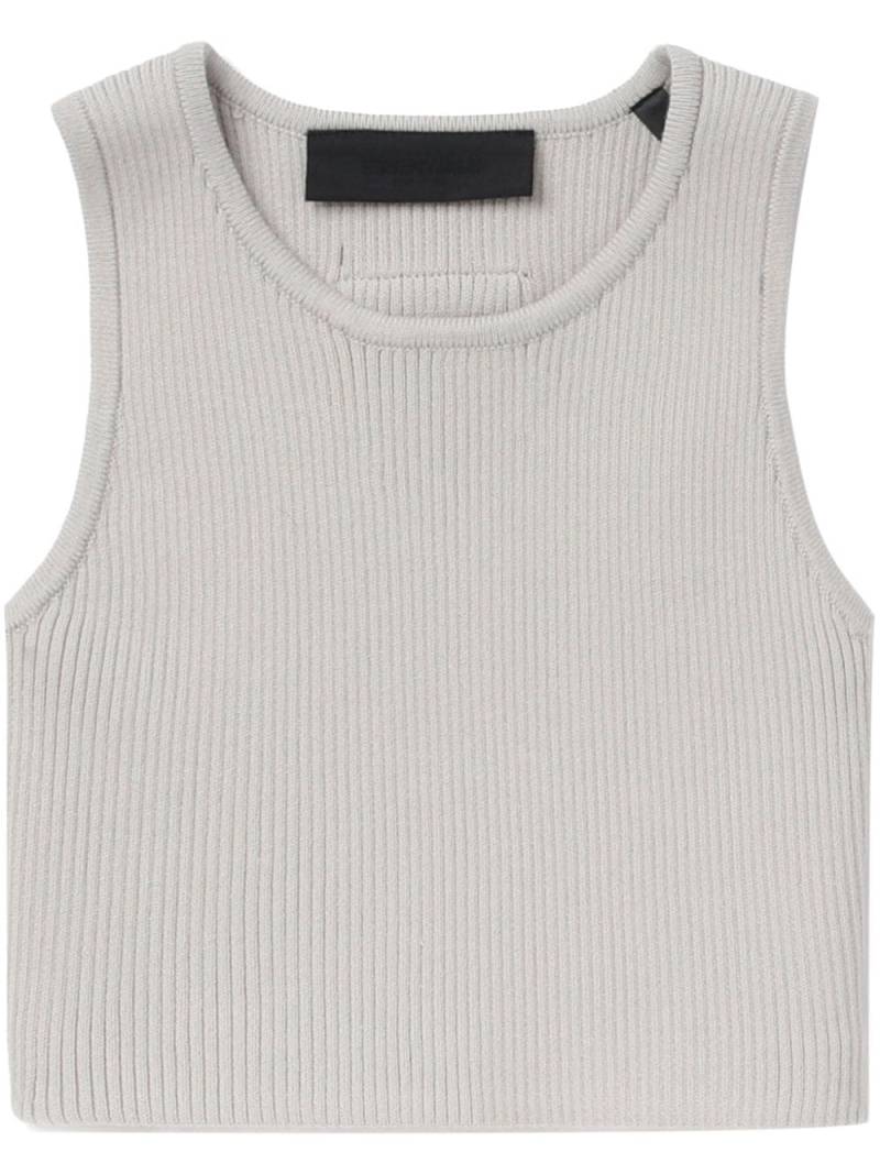 FEAR OF GOD ESSENTIALS logo-patch ribbed-knit tank top - Grey von FEAR OF GOD ESSENTIALS