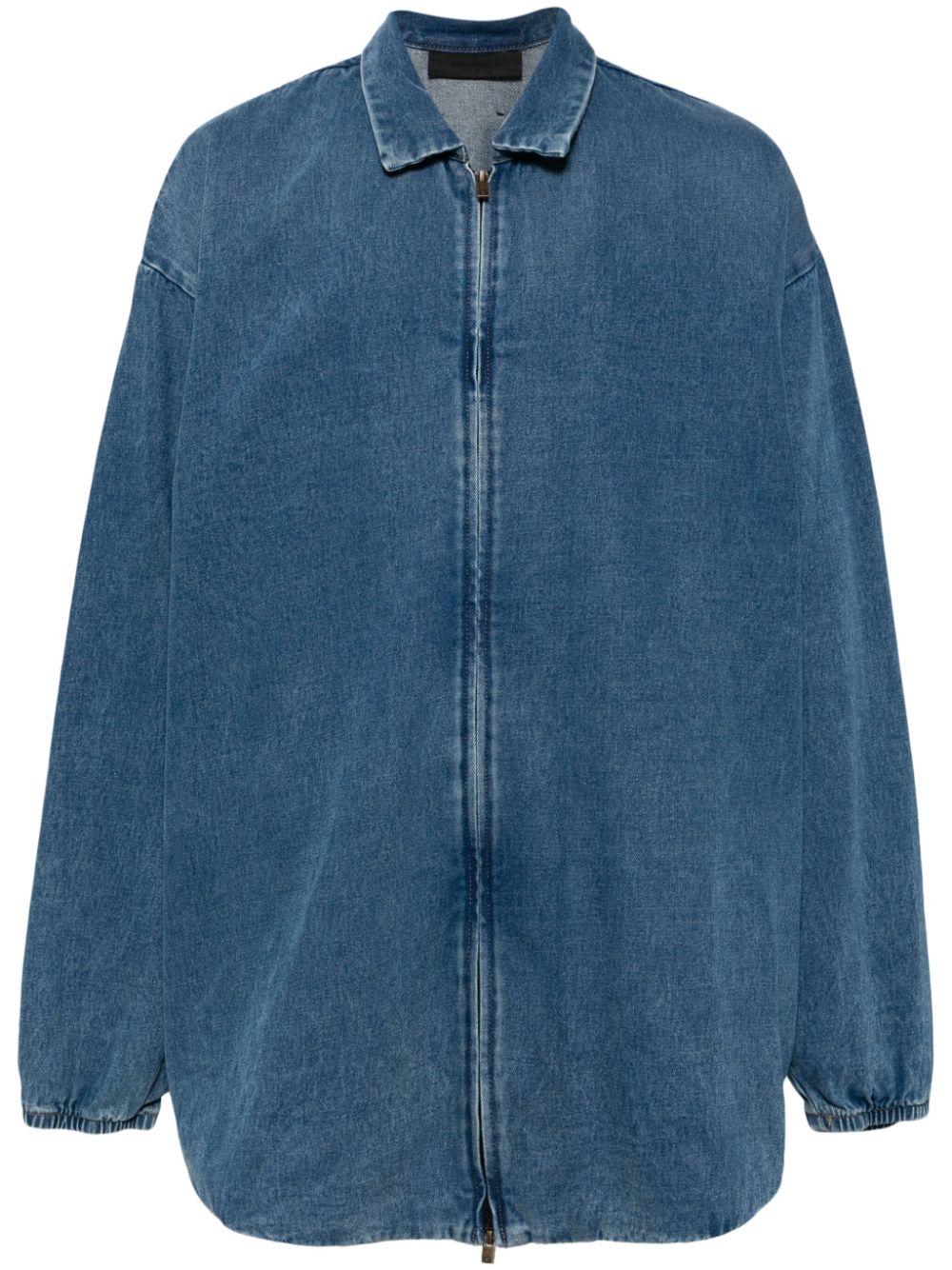 FEAR OF GOD ESSENTIALS zip-up denim shirt jacket - Blue von FEAR OF GOD ESSENTIALS