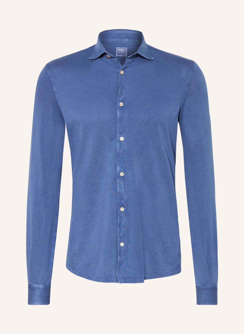 Fedeli Hemd Stelve Extra Slim Fit blau von FEDELI