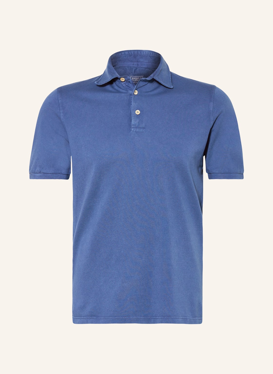 Fedeli Piqué-Poloshirt Extra Slim Fit blau von FEDELI