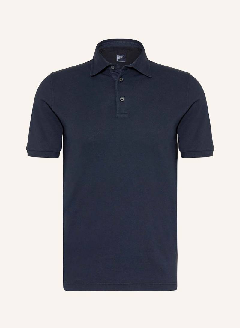 Fedeli Piqué-Poloshirt blau von FEDELI