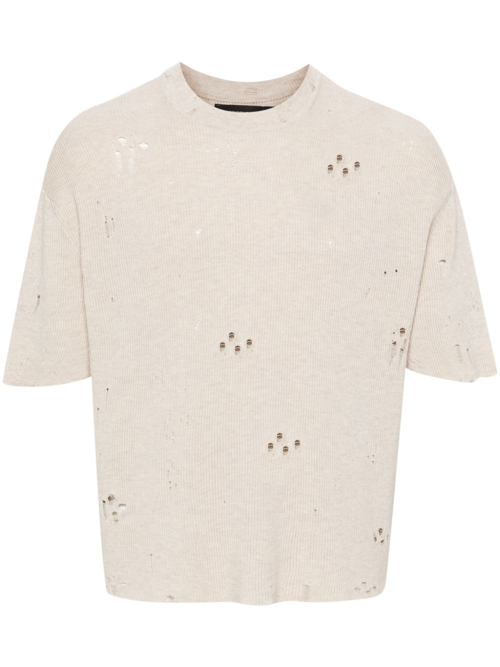 FEDERICO CINA distressed knitted T-shirt - Neutrals von FEDERICO CINA