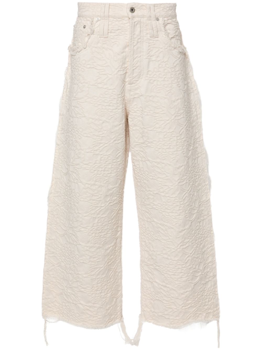 FEDERICO CINA patterned-jacquard straight trousers - Neutrals von FEDERICO CINA