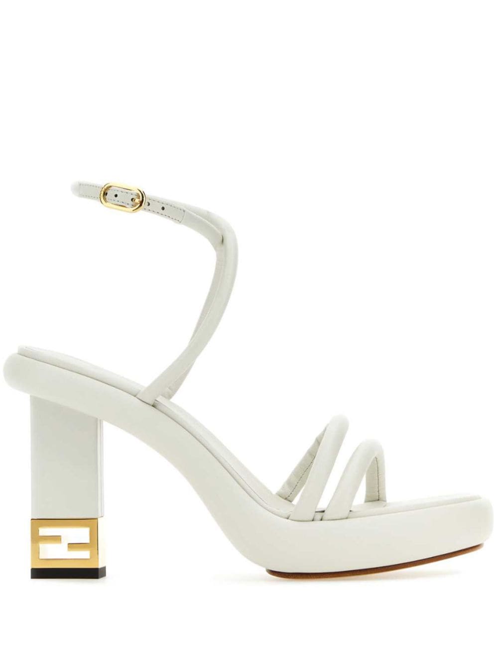 FENDI Baguette 115mm leather sandals - White von FENDI