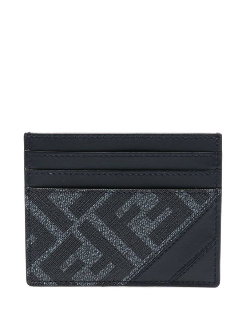 FENDI Diagonal leather card holder - Blue von FENDI