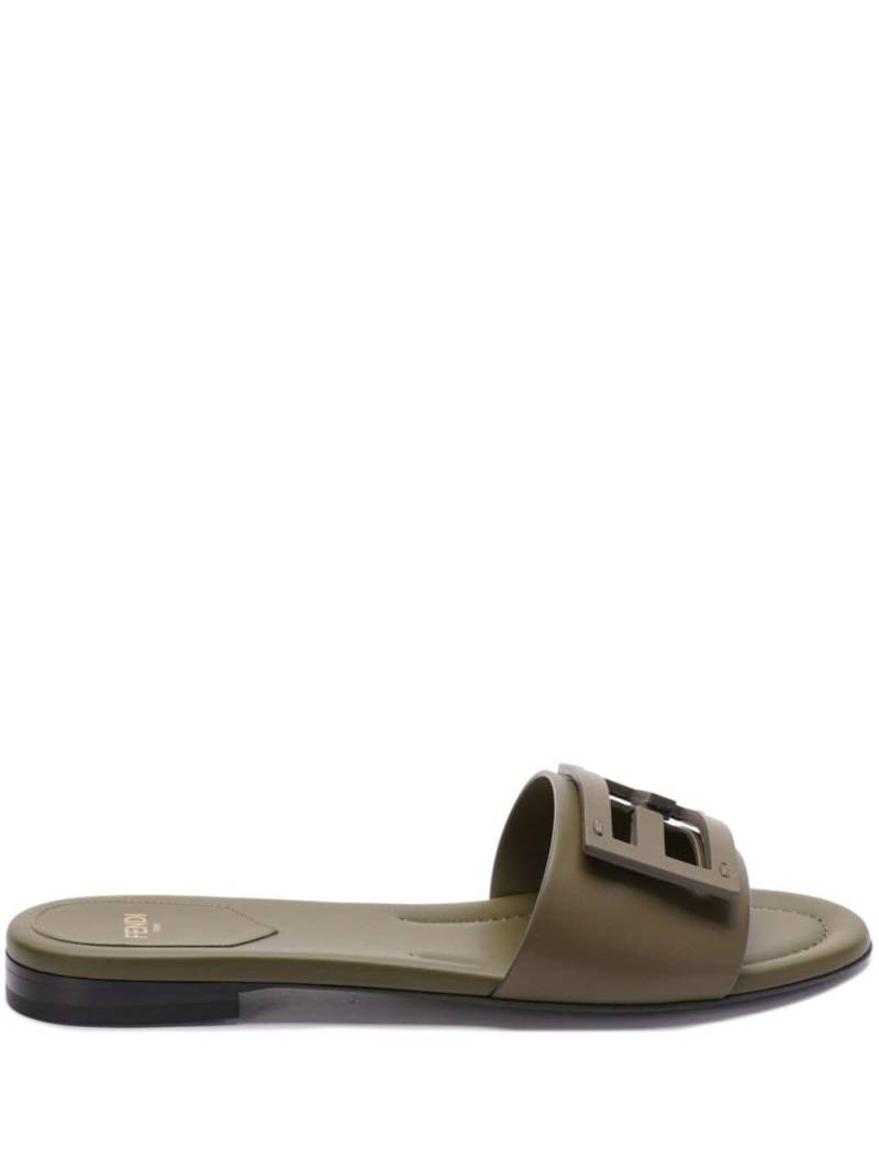 FENDI FF Baguette-cut-out slides - Green von FENDI