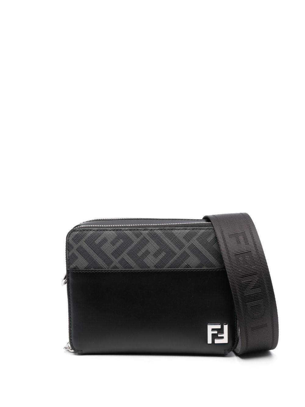 FENDI FF Organizer leather shoulder bag - Black von FENDI