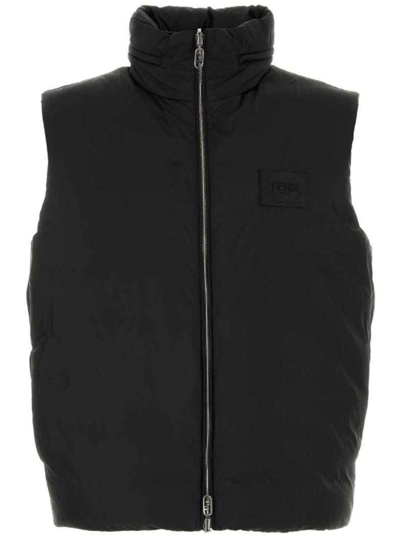 FENDI FF Stripe reversible padded gilet - Black von FENDI