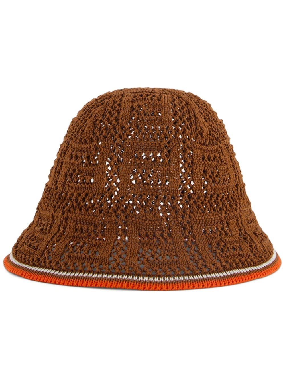 FENDI FF crochet-knit bucket hat - Brown von FENDI