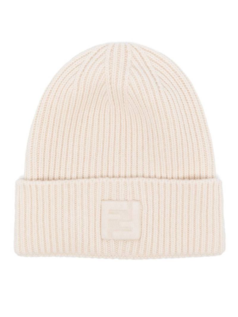 FENDI FF-embossed beanie - Neutrals von FENDI