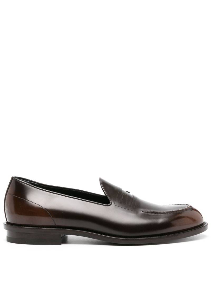 FENDI FF-embossed patent leather loafers - Brown von FENDI