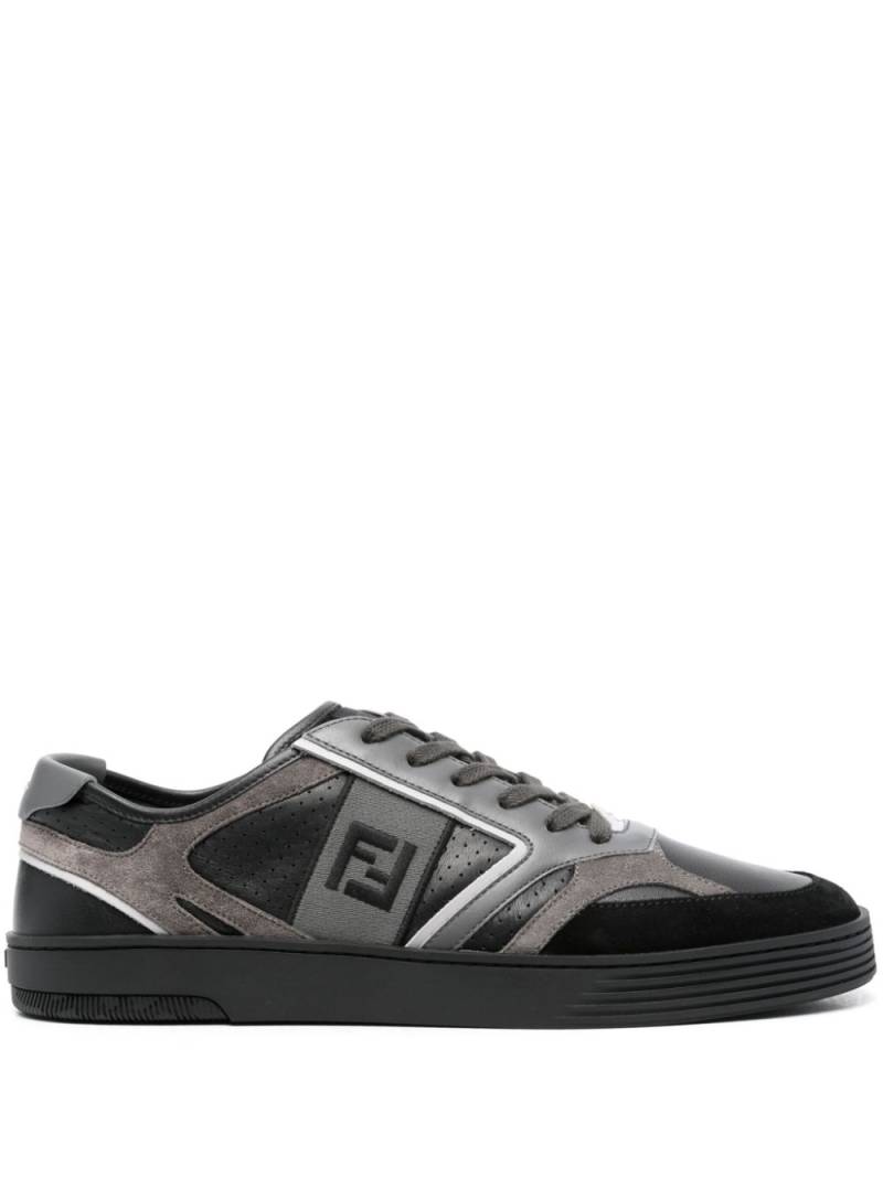 FENDI FF-embroidered lace-up sneakers - Black von FENDI