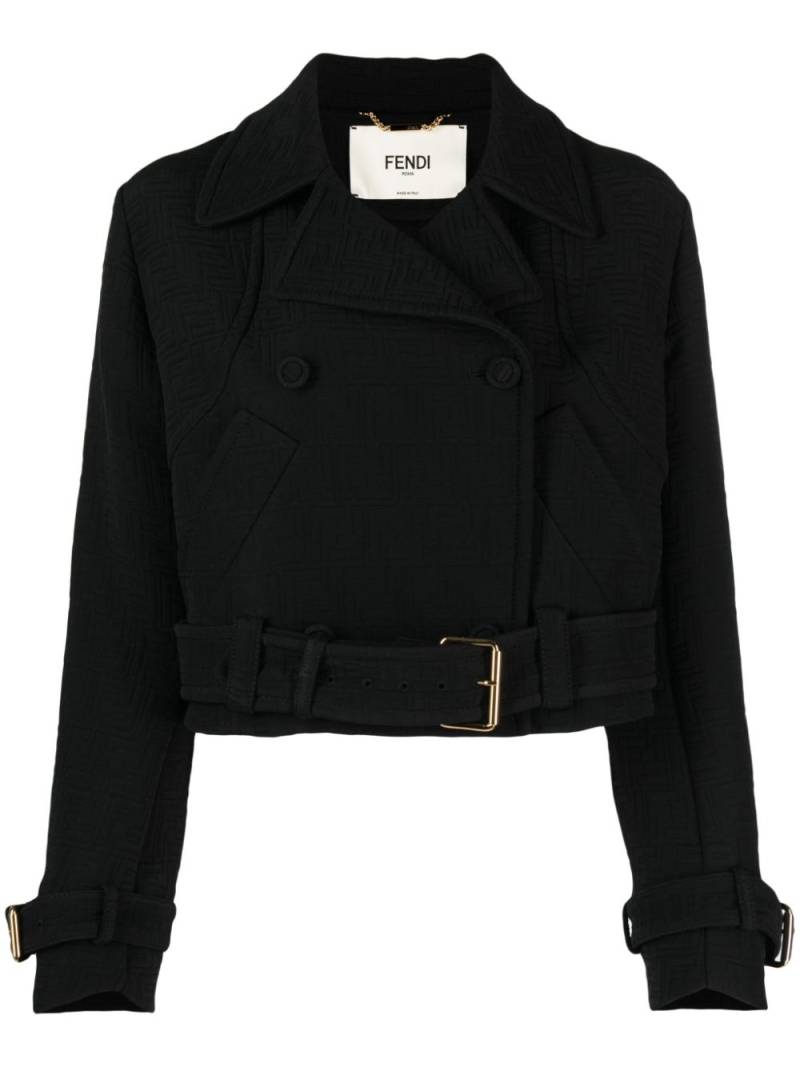 FENDI FF-jacquard biker jacket - Black von FENDI