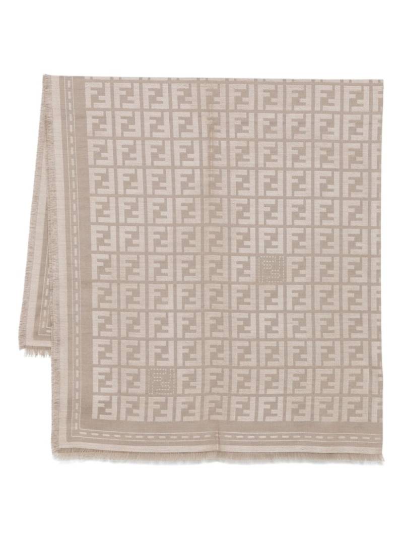 FENDI FF-jacquard scarf - Grey von FENDI