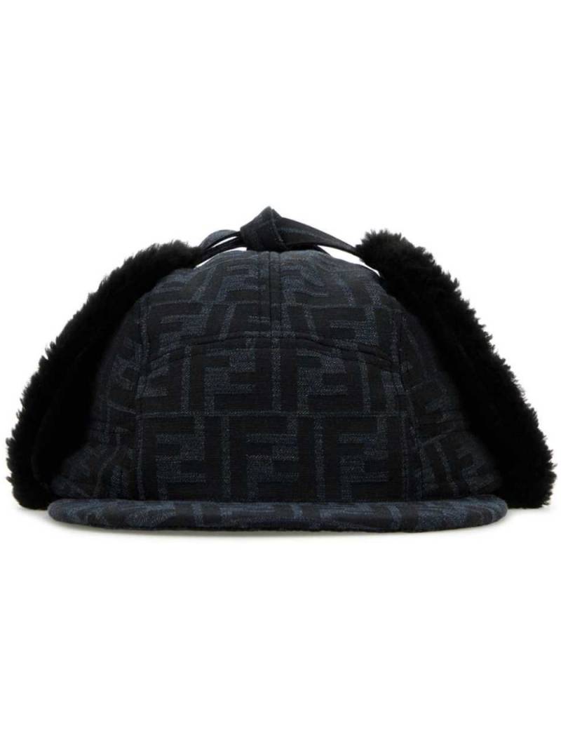 FENDI FF- logo canvas hat - Blue von FENDI