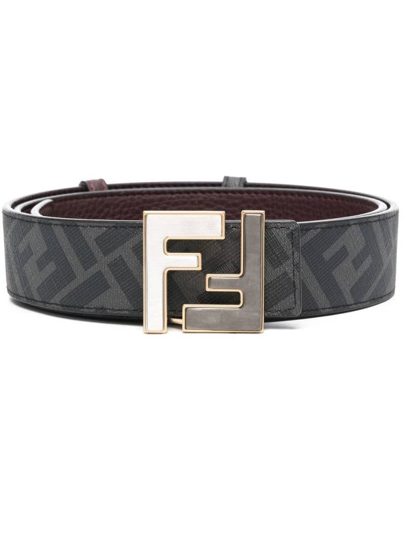 FENDI FF logo-plaque leather belt - Black von FENDI