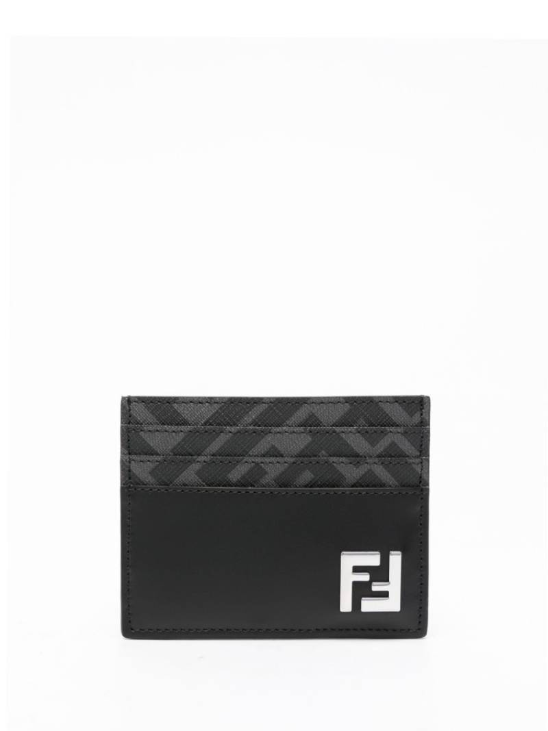 FENDI FF logo-plaque leather cardholder - Black von FENDI