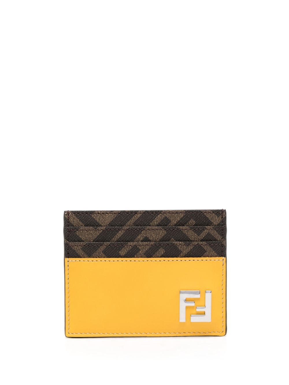 FENDI FF logo-plaque leather cardholder - Yellow von FENDI