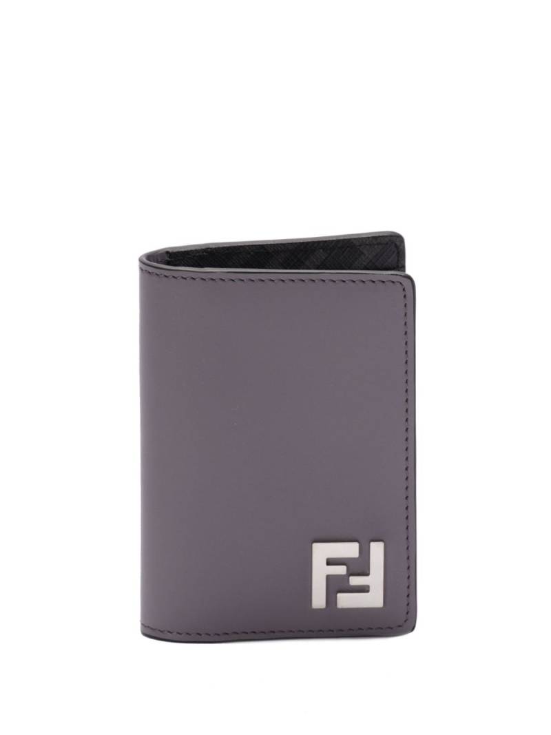 FENDI FF logo-plaque leather wallet - Grey von FENDI