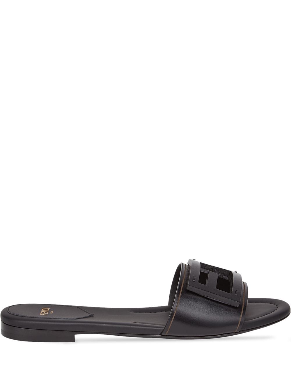 FENDI FF logo plaque sandals - Black von FENDI