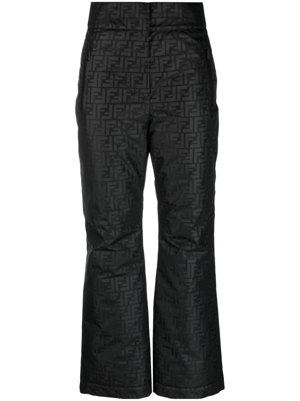 FENDI FF logo-print straight-leg ski trousers - Black von FENDI