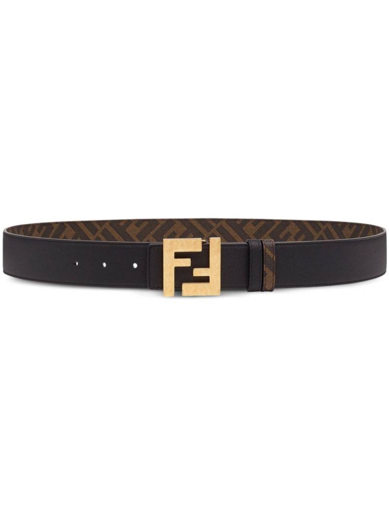 FENDI FF-logo reversible leather belt - Black von FENDI