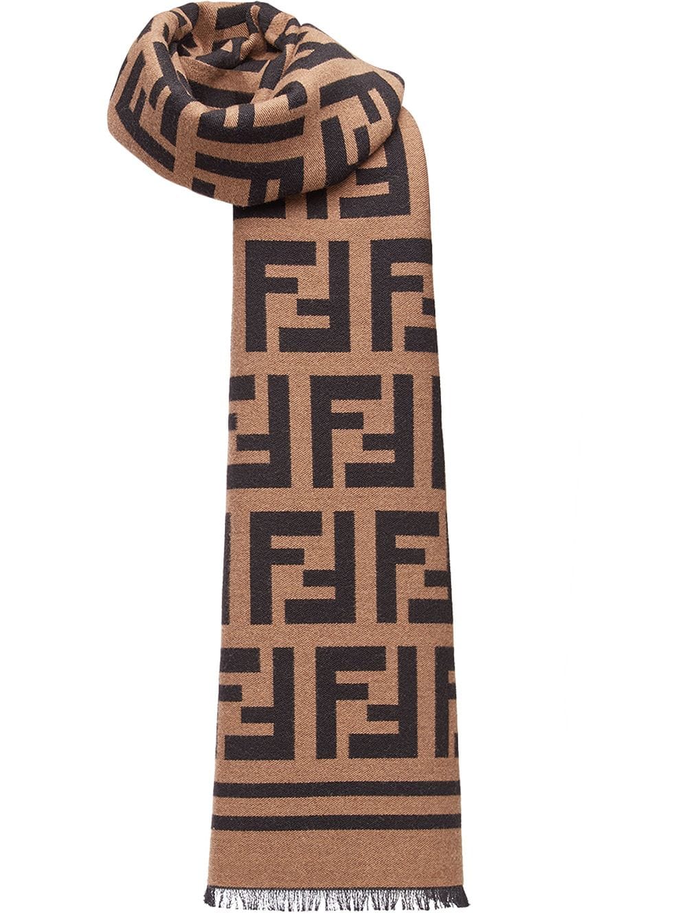 FENDI FF logo scarf - Neutrals von FENDI