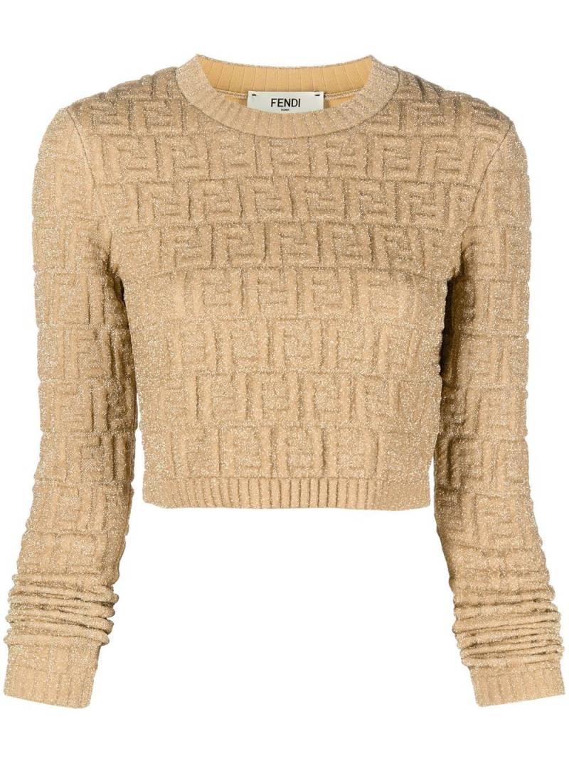 FENDI FF metallic threaded jumper - Gold von FENDI