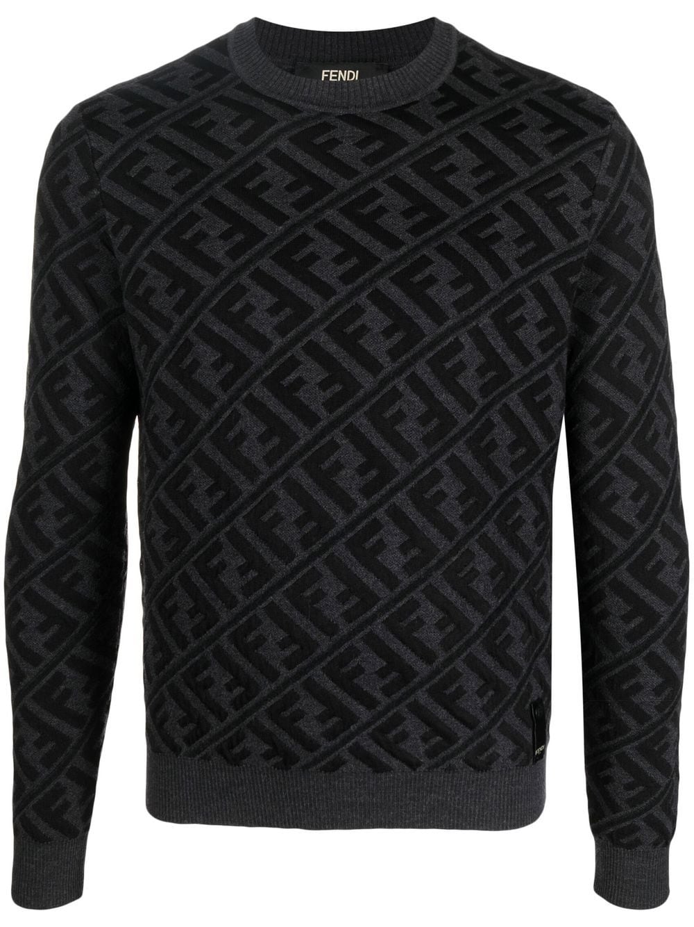 FENDI FF monogram-pattern jumper - Grey von FENDI