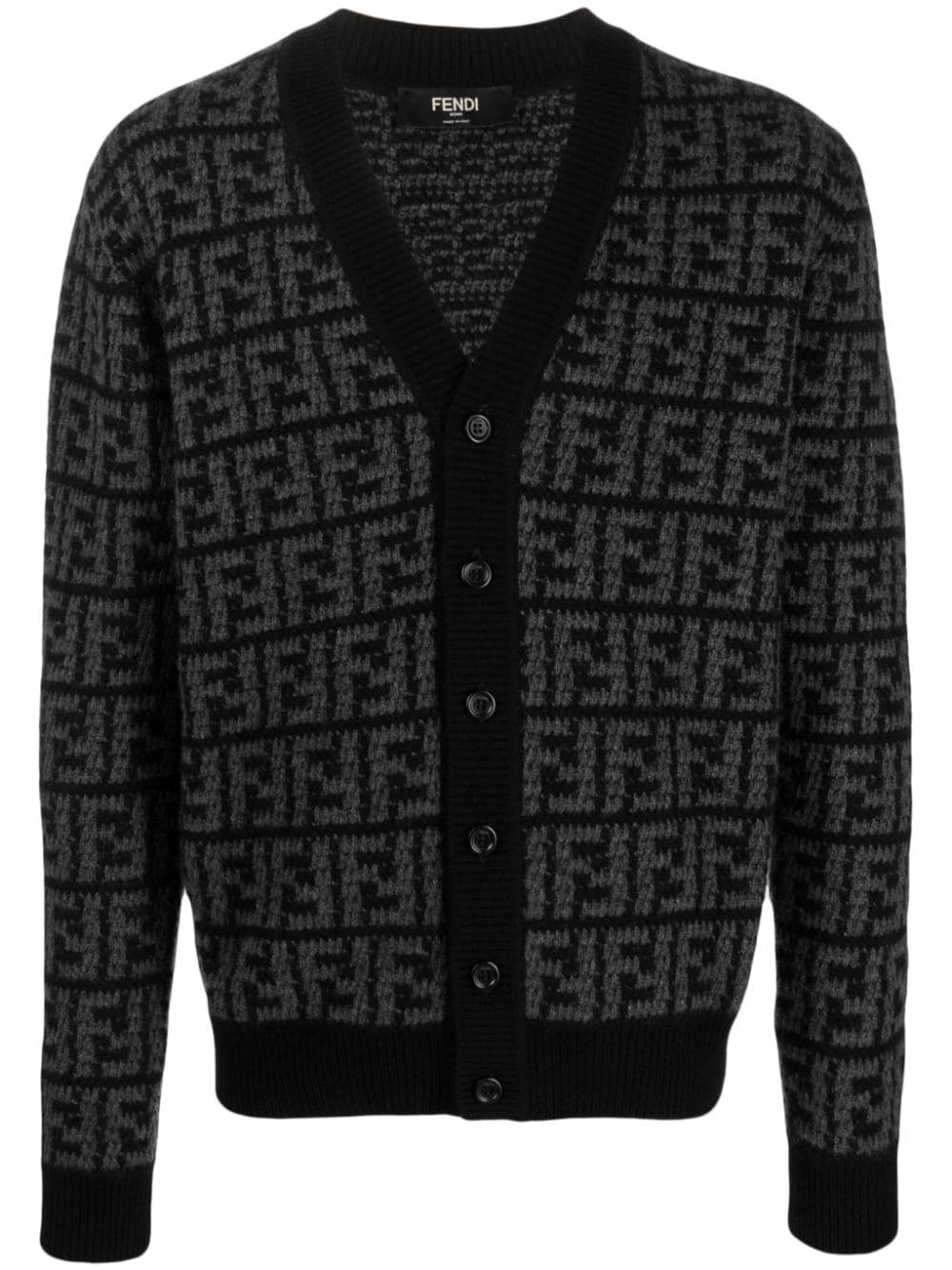 FENDI FF-motif cashmere cardigan - Black von FENDI