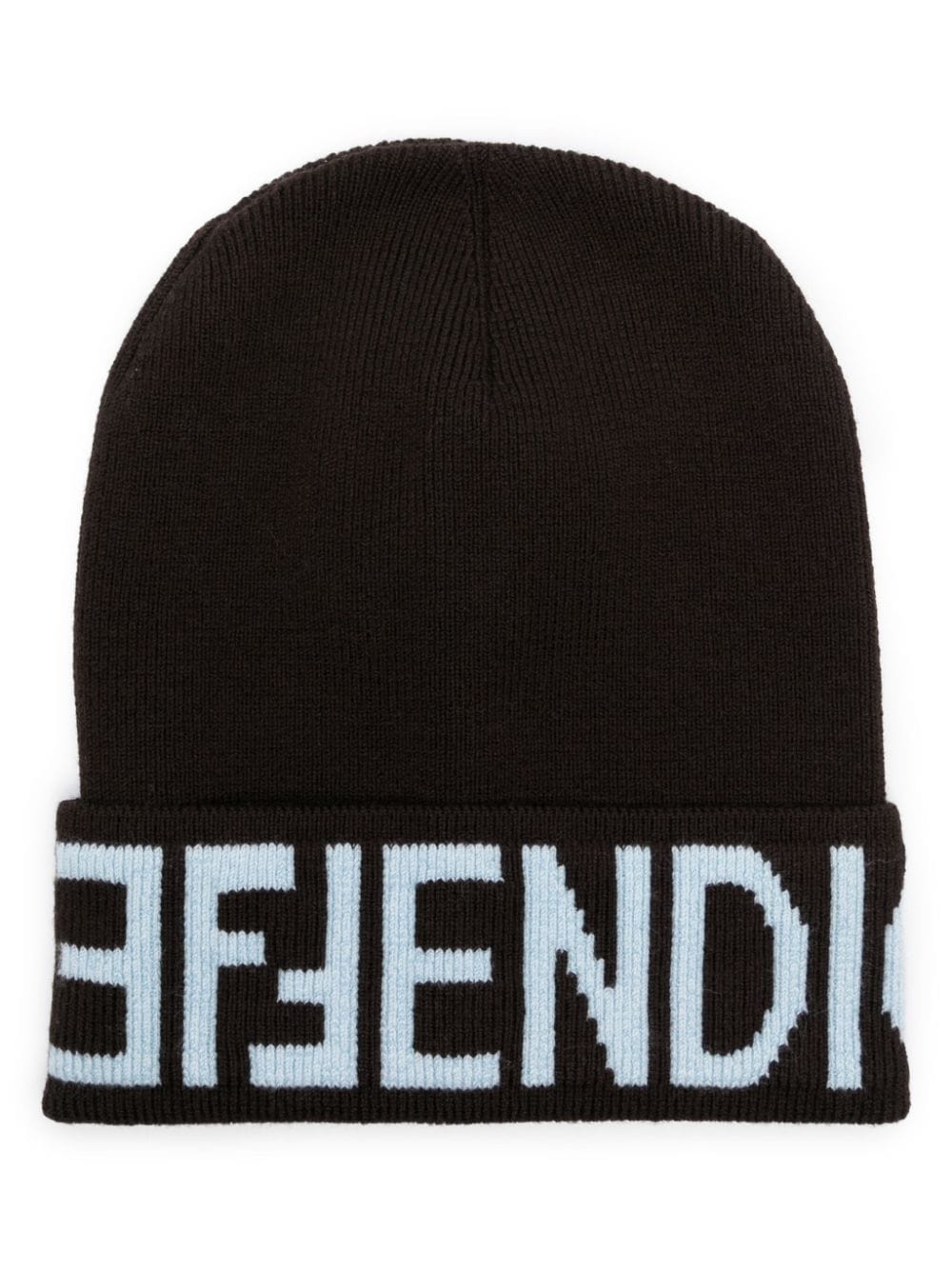 FENDI FF-motif turn-up brim beanie - Brown von FENDI