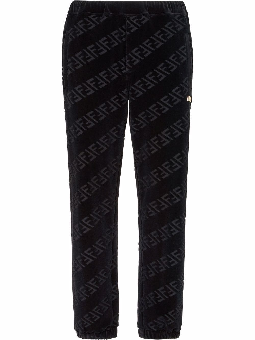 FENDI FF-motif velvet track pants - Black von FENDI