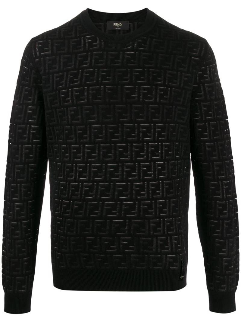 FENDI FF pattern crew neck jumper - Black von FENDI