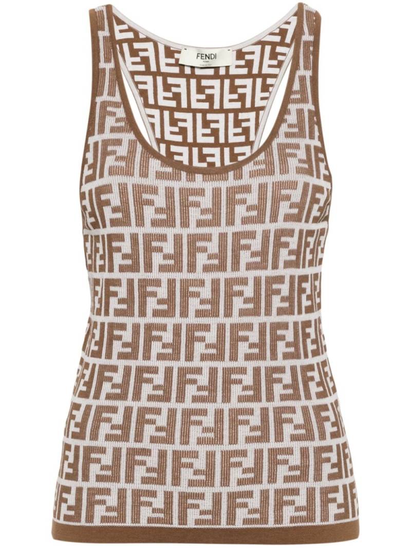 FENDI FF-pattern racerback tank top - White von FENDI