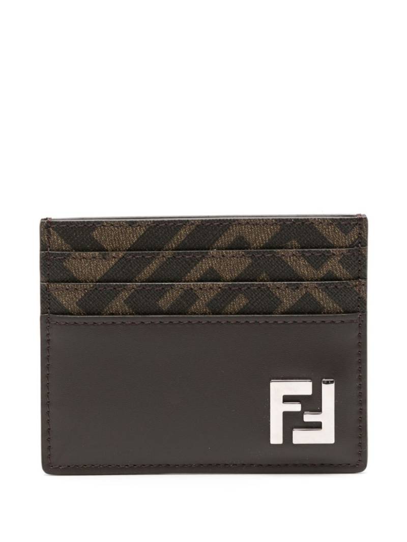 FENDI FF-plaque card holder - Brown von FENDI