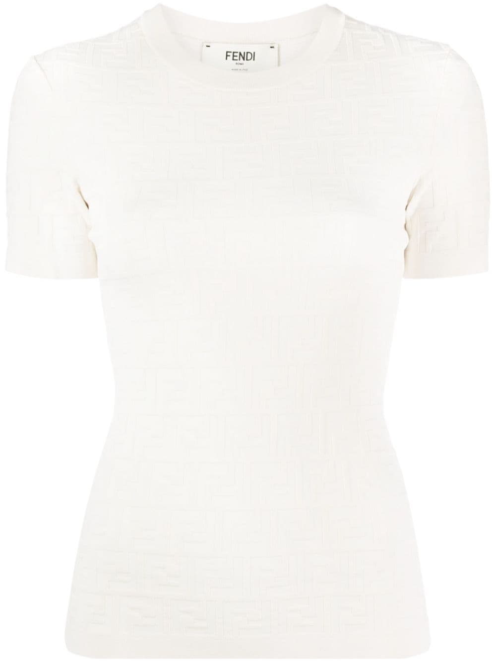 FENDI FF-print crew-neck T-shirt - Neutrals von FENDI