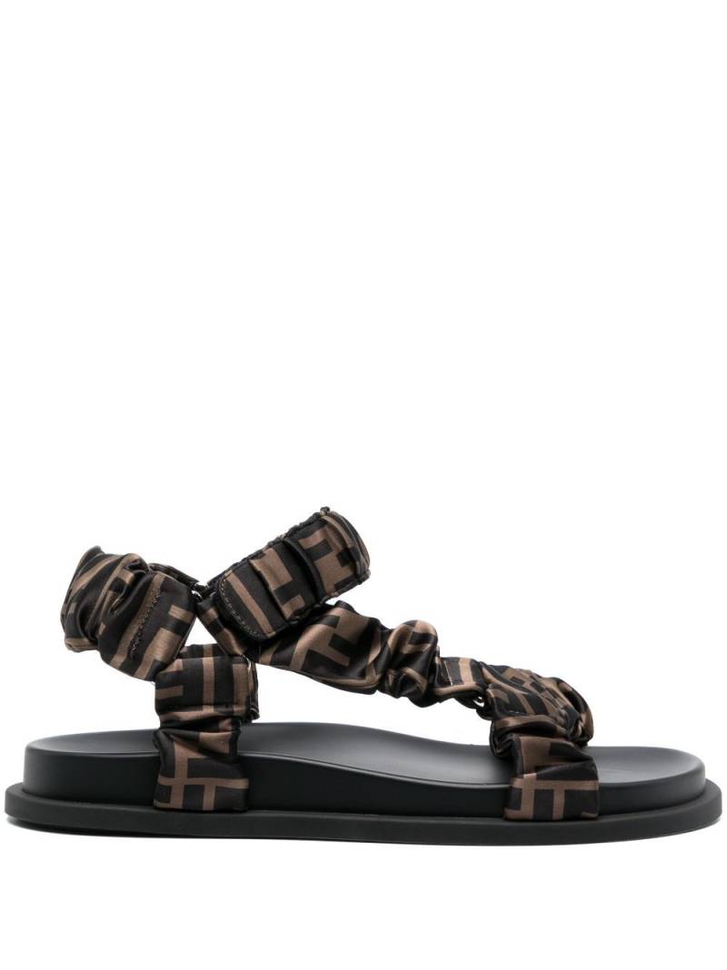 FENDI FF print flat sandals - Neutrals von FENDI