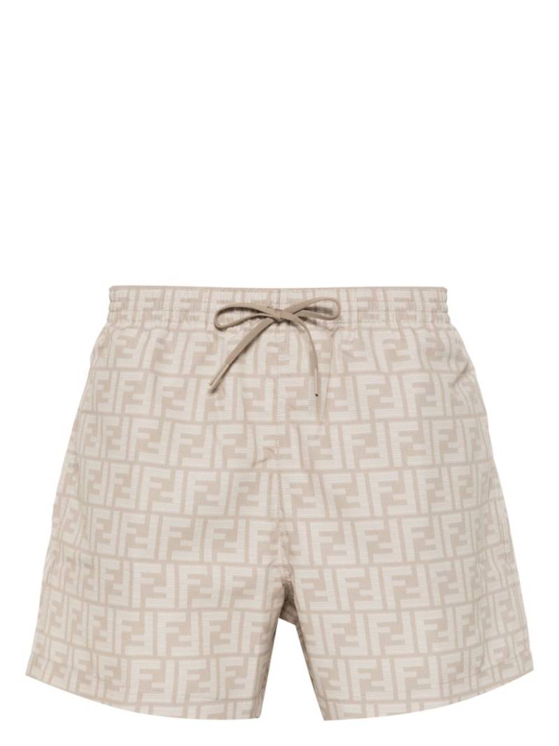 FENDI FF-print swim shorts - Brown von FENDI