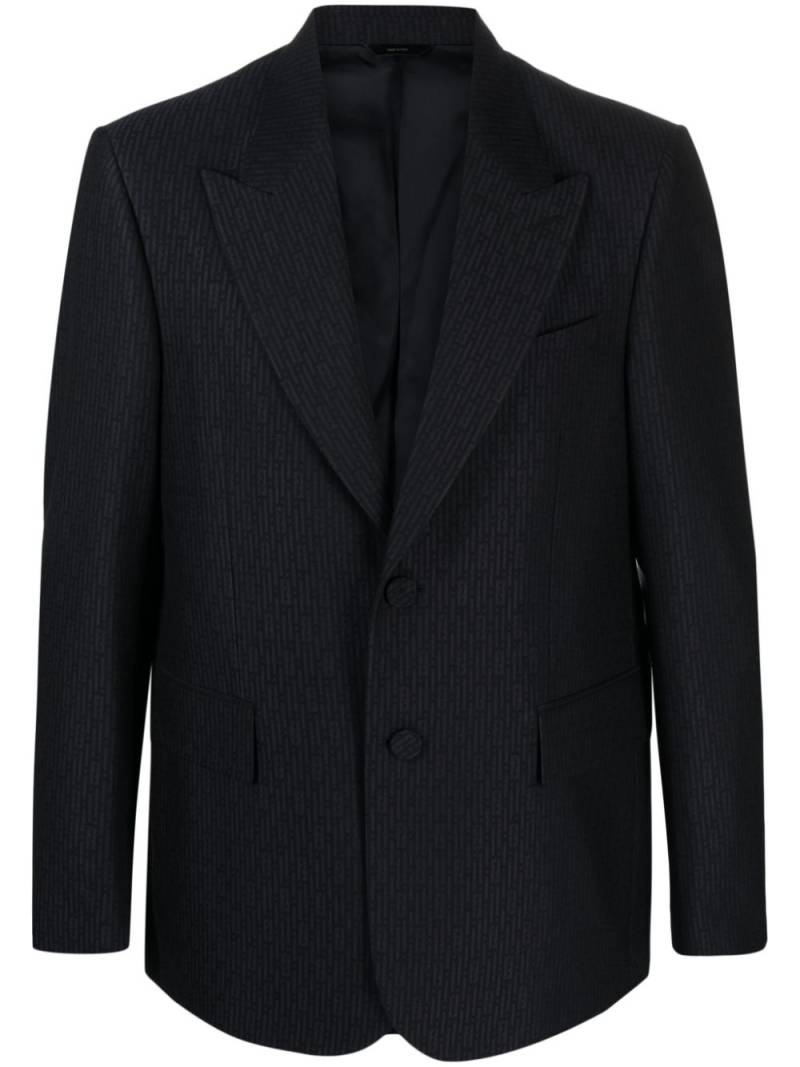 FENDI FF-print wool blazer - Blue von FENDI