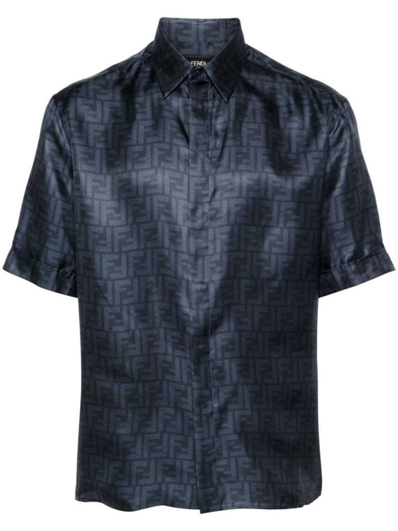 FENDI FF silk shirt - Blue von FENDI