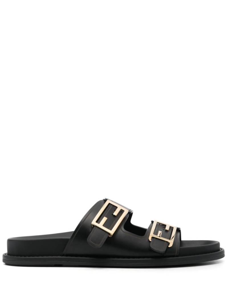 FENDI Fendi Feel logo-buckle slides - Black von FENDI