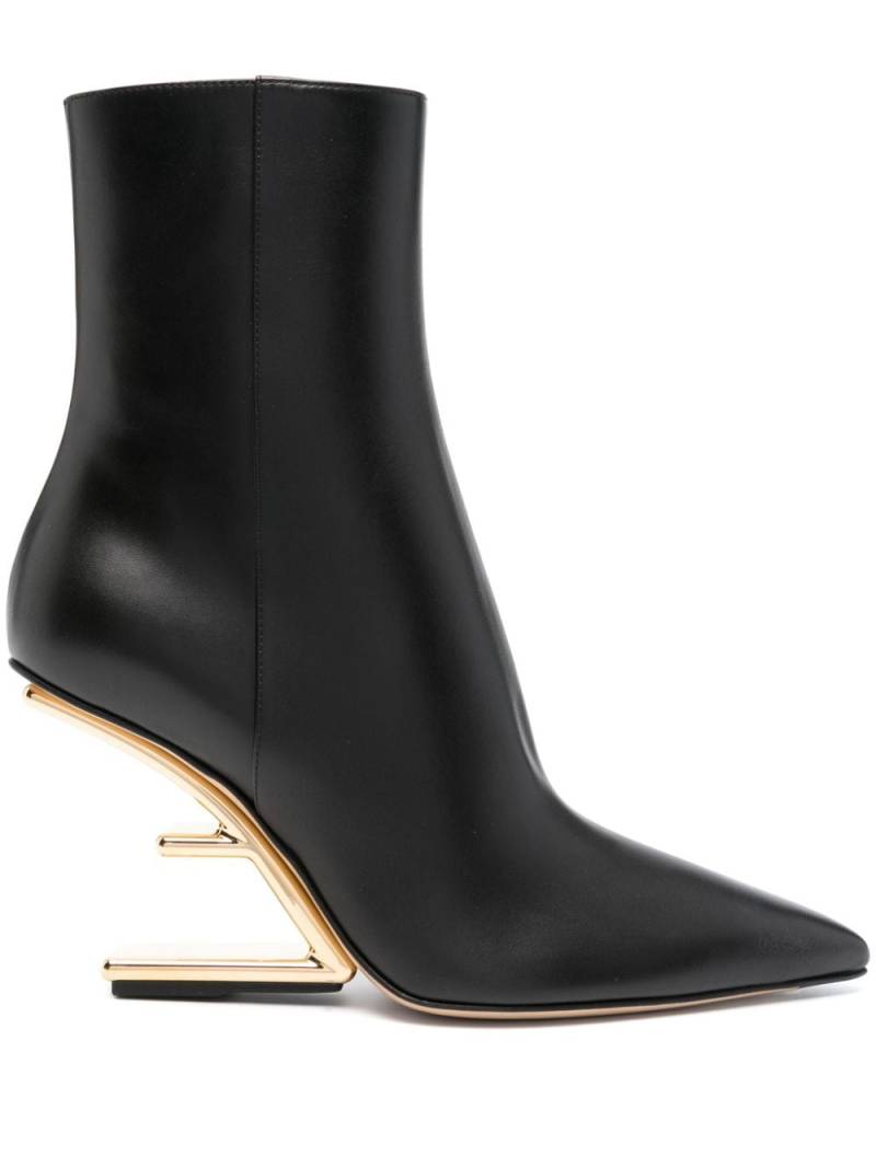 FENDI Fendi First 95mm leather boots - Black von FENDI