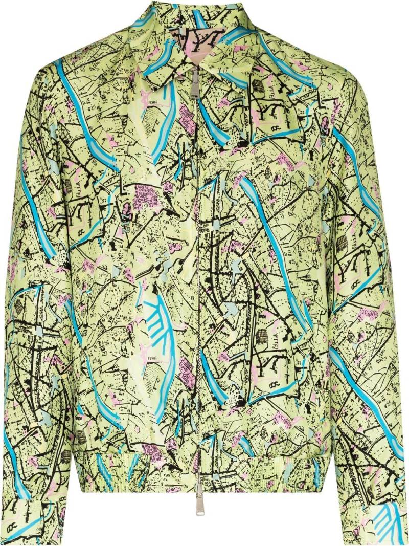 FENDI Fendi Map reversible shirt jacket - Green von FENDI