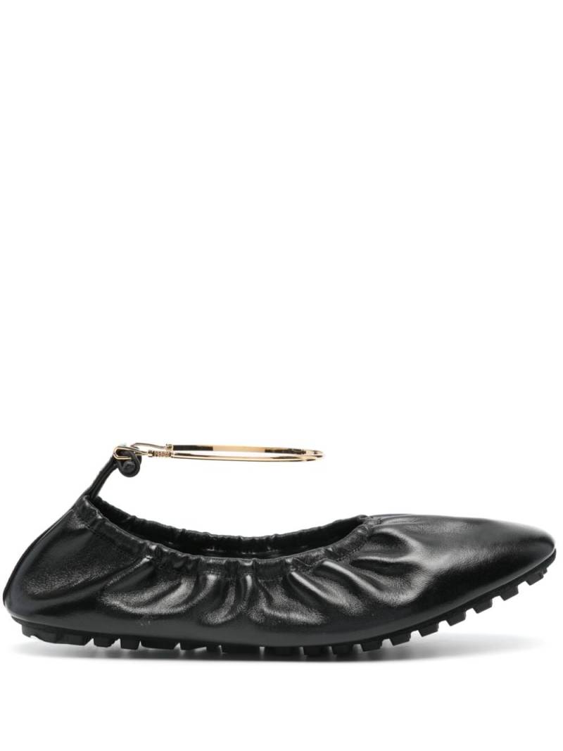 FENDI Filo leather ballerina hsoes - Black von FENDI