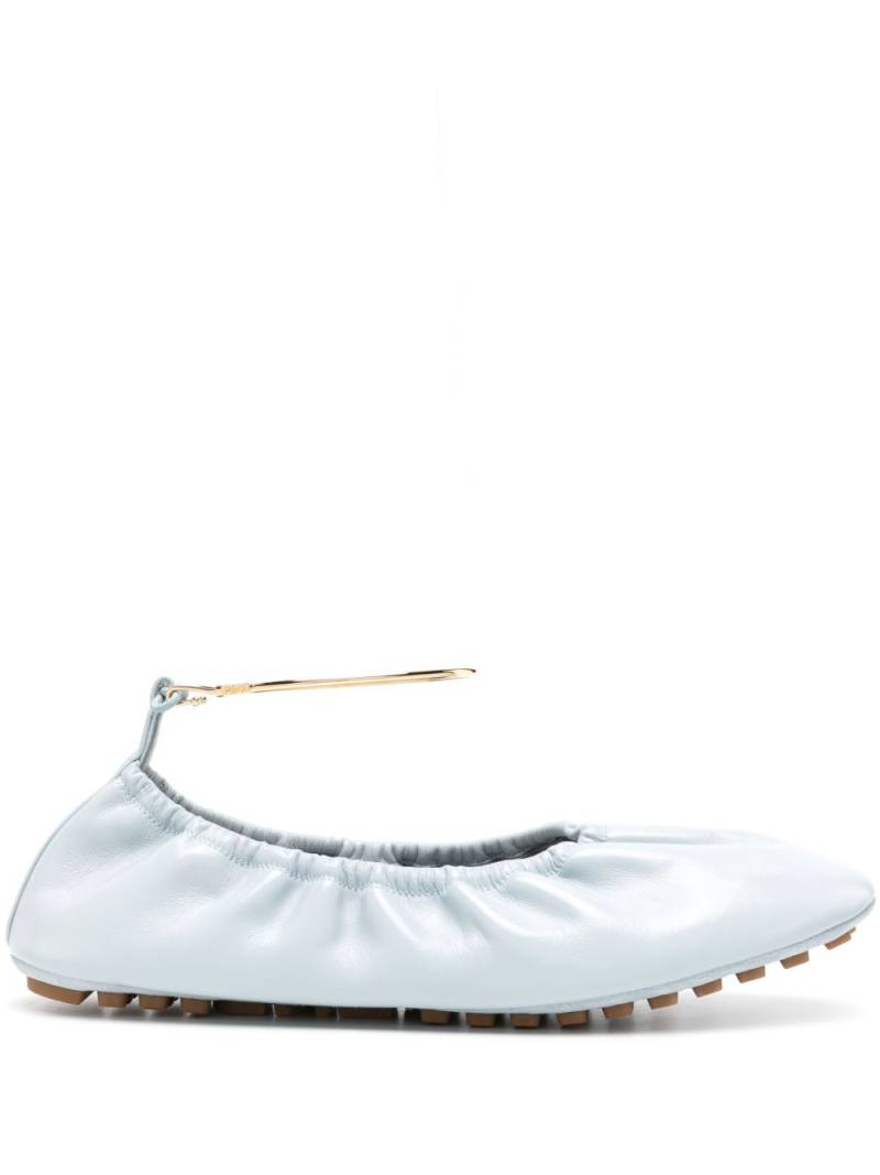 FENDI Filo leather ballerina shoes - Blue von FENDI