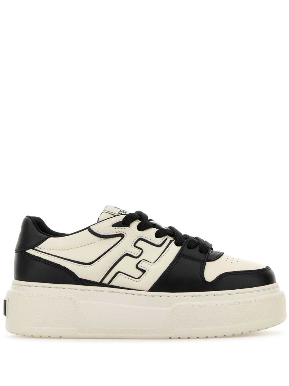 FENDI Match leather sneakers - Black von FENDI