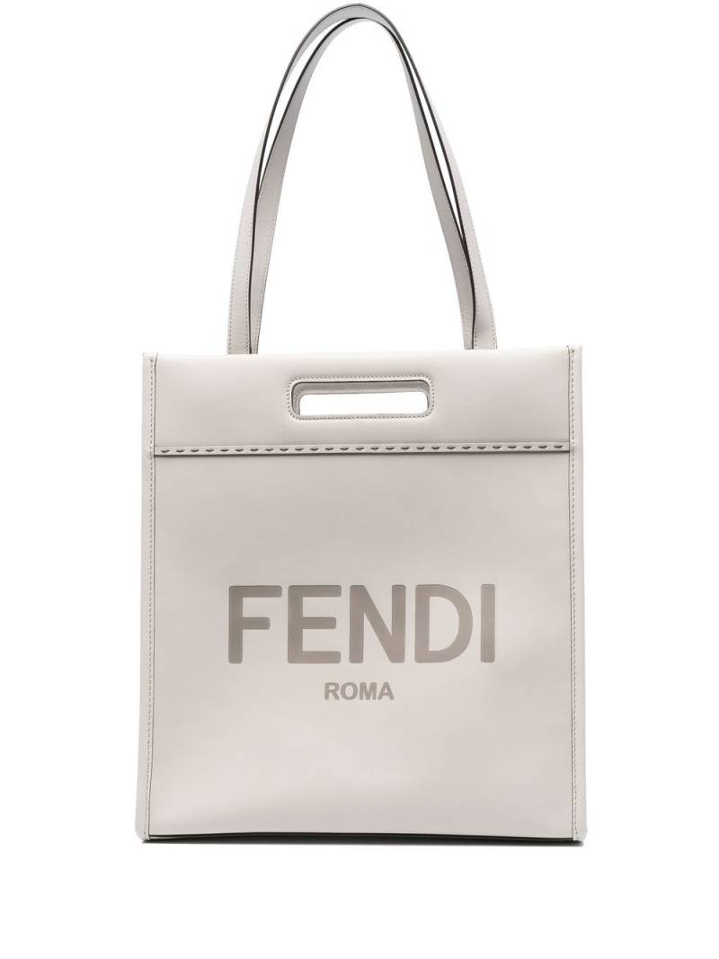 FENDI N-S embossed logo tote bag - Grey von FENDI