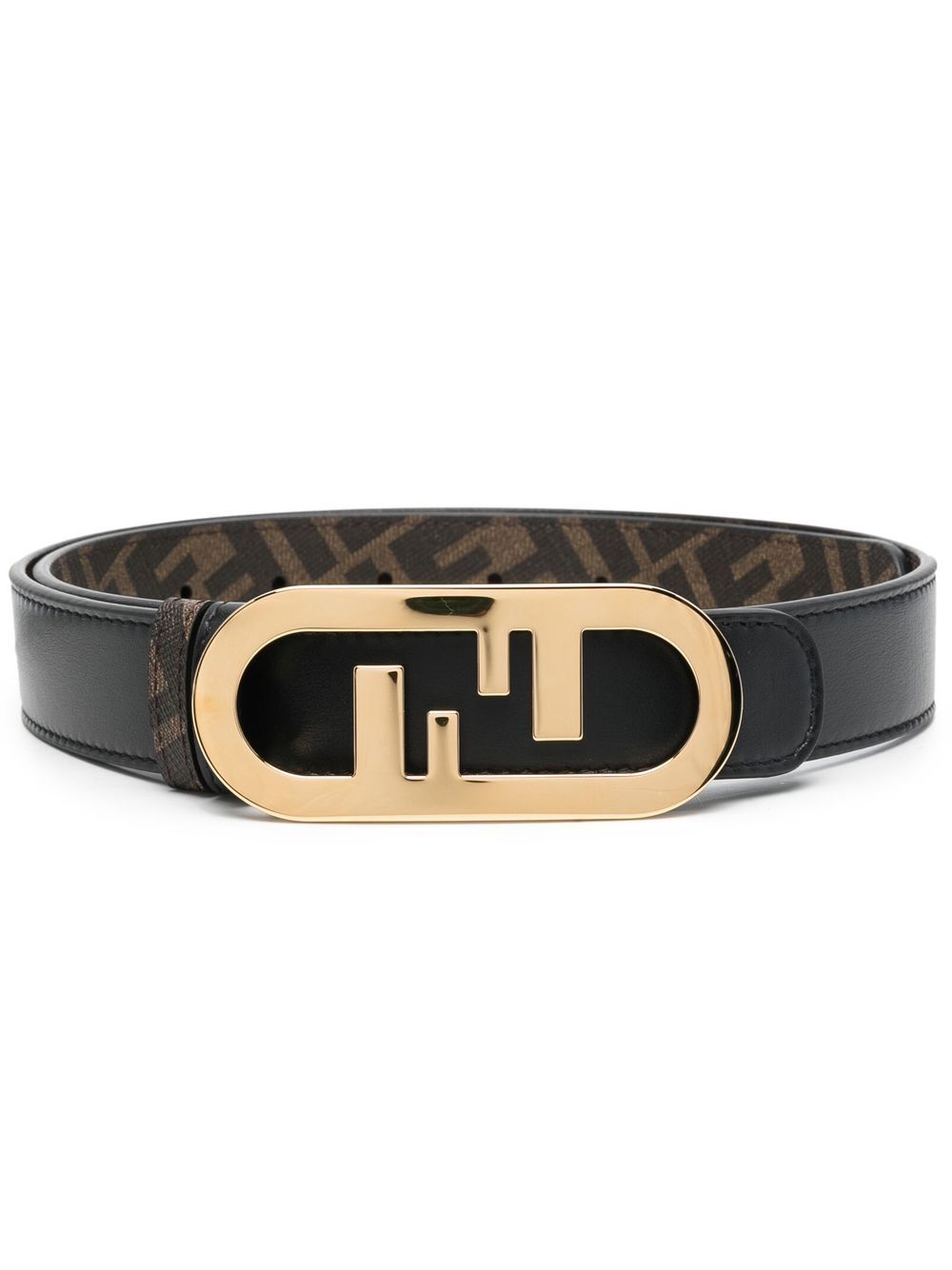 FENDI O'lock leather belt - Black von FENDI