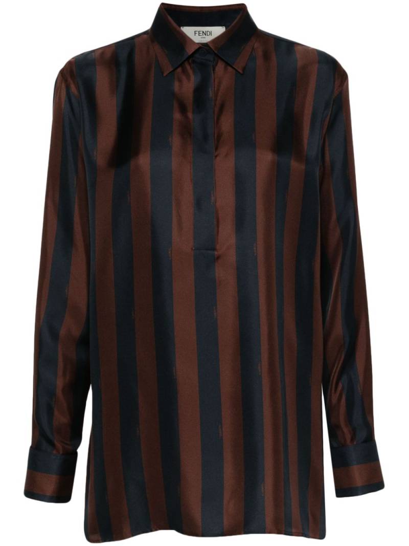 FENDI Pequin-stripe silk shirt - Blue von FENDI